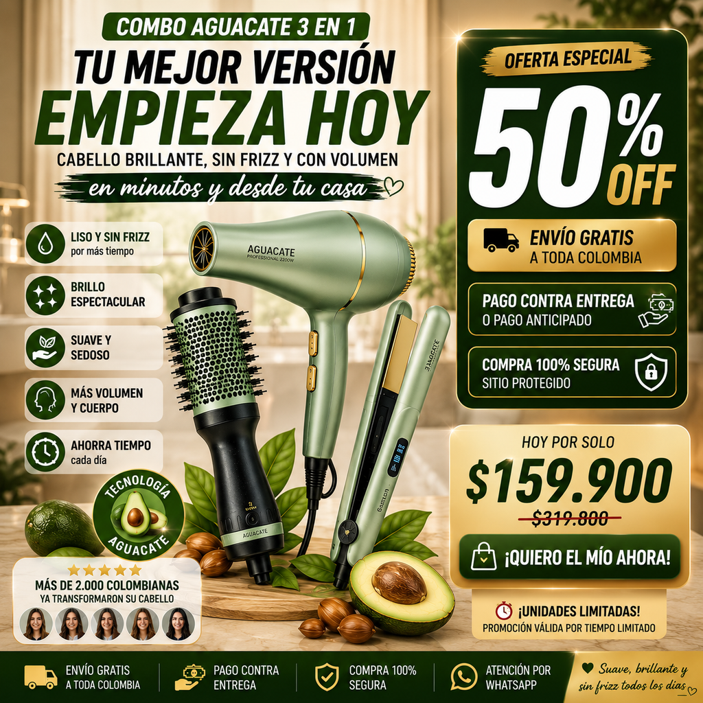 Kit Aguacate 3 en 1 — Cabello brillante y sin frizz en minutos💚