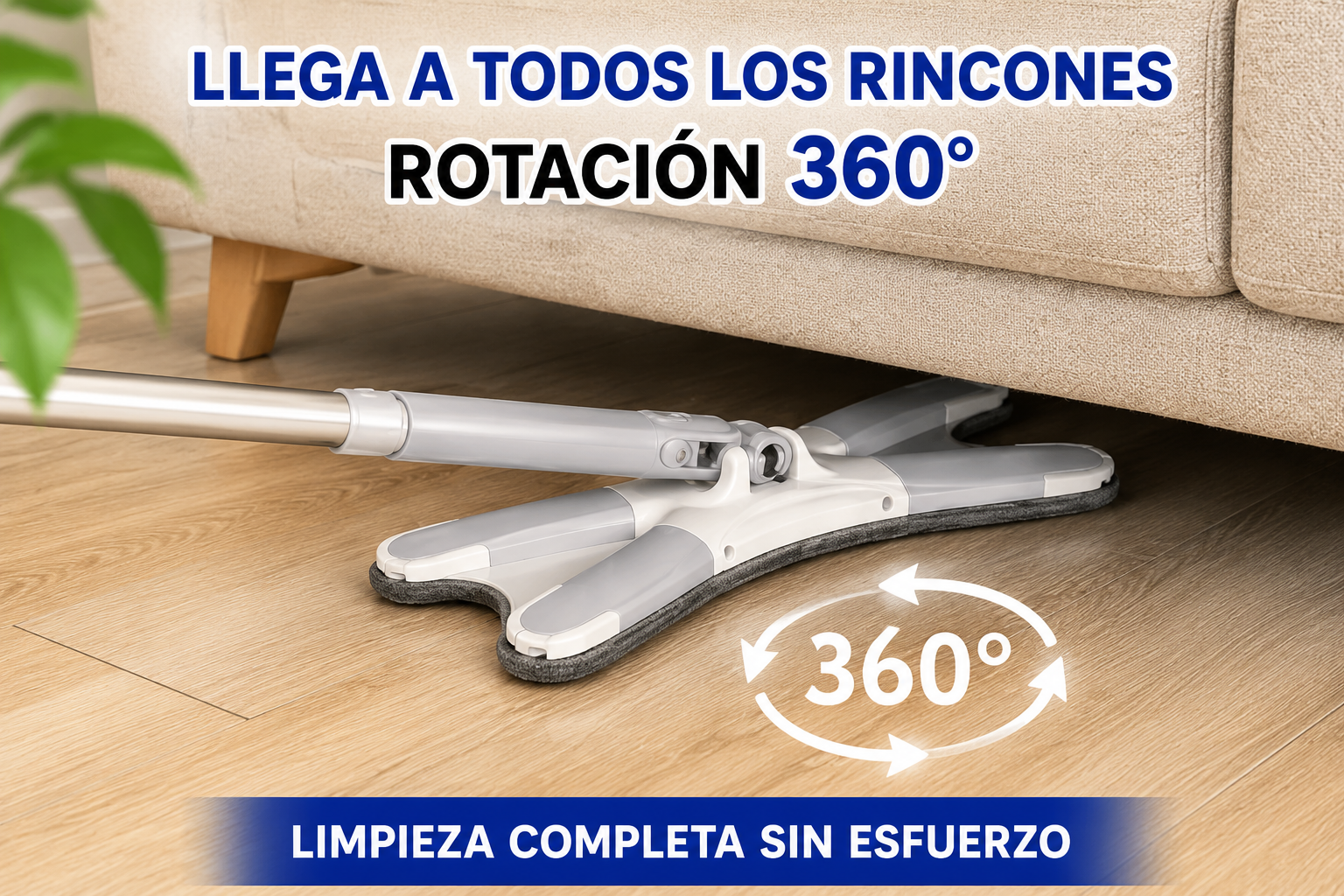 Trapeador X 360° Autoescurrible – Limpia Sin Tocar el Trapo Sucio