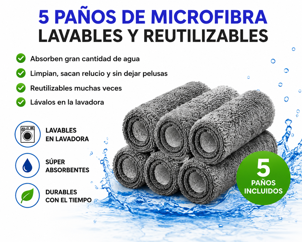 Trapeador X 360° Autoescurrible – Limpia Sin Tocar el Trapo Sucio