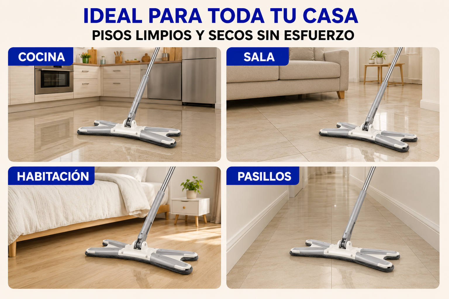 Usos del trapeador en toda la casa