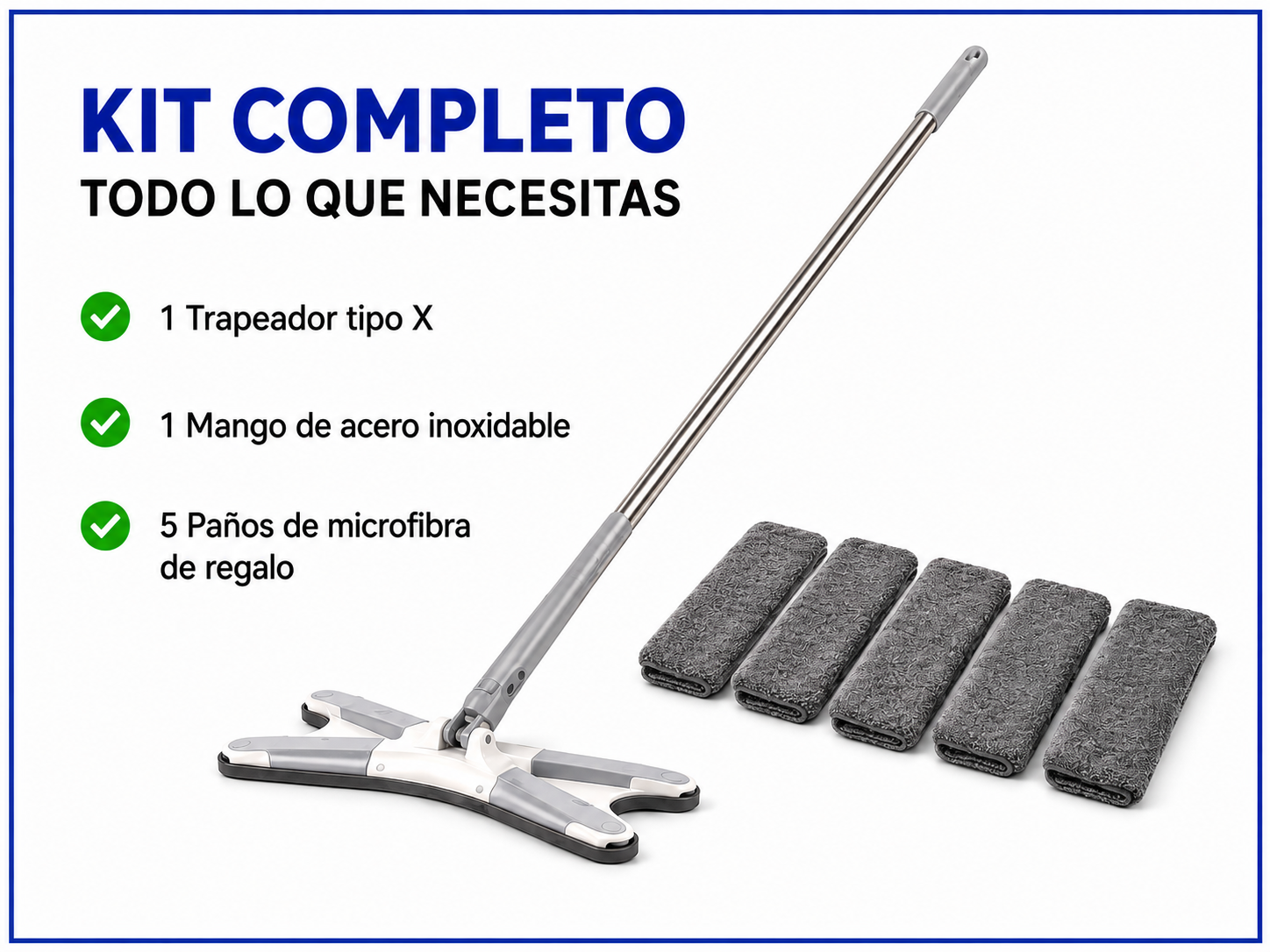 Trapeador X 360° Autoescurrible – Limpia Sin Tocar el Trapo Sucio