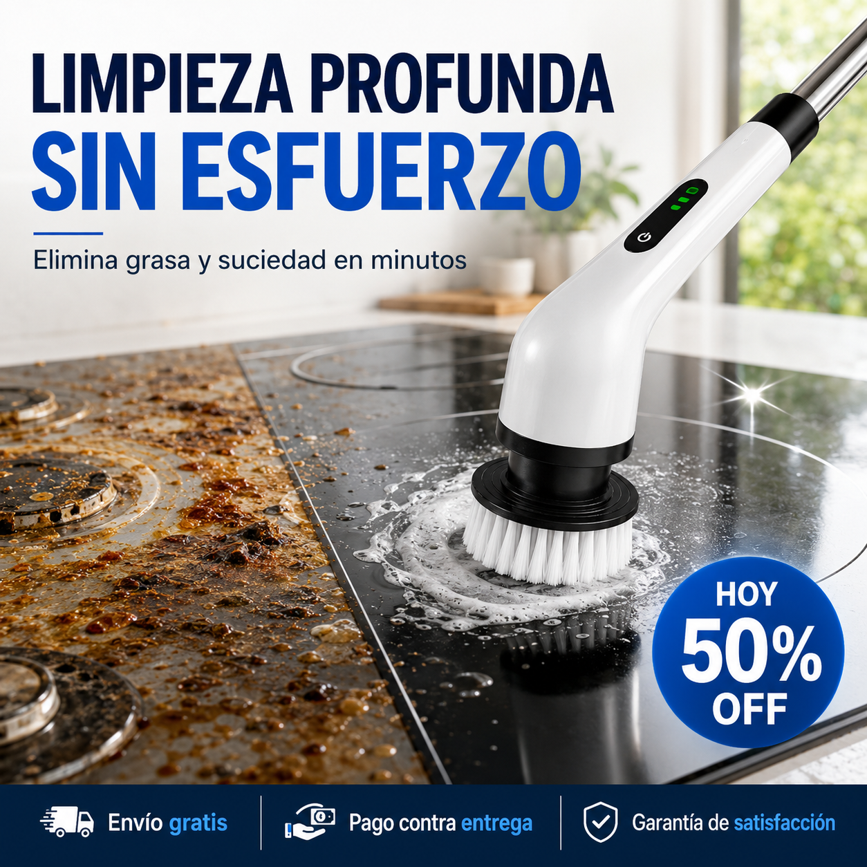 Cepillo Eléctrico 9 en 1 | Limpieza Profunda con Menos Esfuerzo