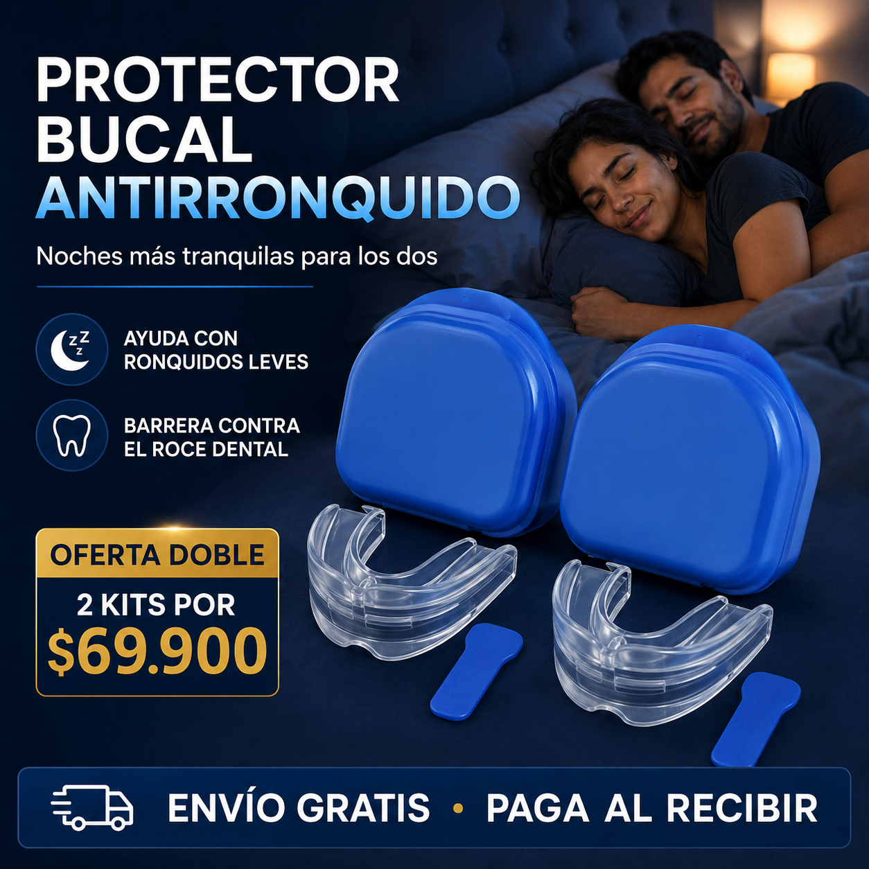 DREAM FLOW™ 2 en 1 | Protector Bucal Antirronquidos y para Bruxismo
